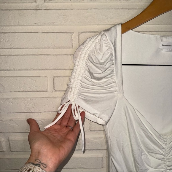 Lovers and Friends White Ruched Jupiter Bodysuit, Women’s Size Small - Picture 4 of 12